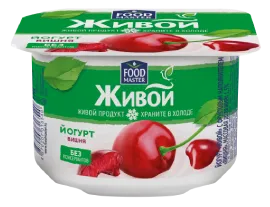 Живой Вязкий йогурт Вишня 1,5% FoodMaster 110 мл 