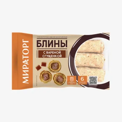 Блины Мираторг с варёной сгущёнкой замороженные, 360 г