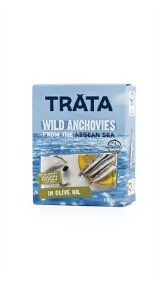 Дикие анчоусы Trata в оливковом масле, из Эгейского моря, 100 г