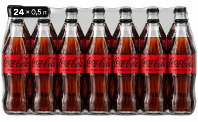 Coca-Cola Zero 250 мл × 24 шт. (стеклянные бутылки)