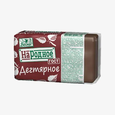 Мыло Весна хозяйственное дегтярное народное 140 г