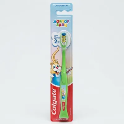 ДЕТСКАЯ ЗУБНАЯ ЩЕТКА COLGATE «ДОКТОР ЗАЯЦ» (ЗЕЛЕНАЯ, 1 ШТ.)