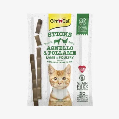 Лакомства в палочках Gimborn Gimcat sticks lamb & poultry ягненок с курицей, 4*5 г