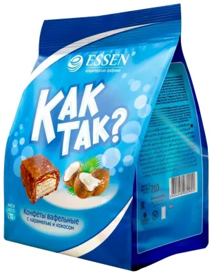 Конфеты вафельные TM ESSEN Как так с карамелью и кокосом 210 г