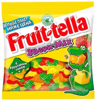 Мармелад Fruit-tella Звери Міх с фруктовым соком жевательный 150 г