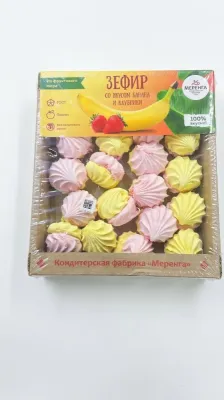 Зефир со вкусом банана и клубники 900г