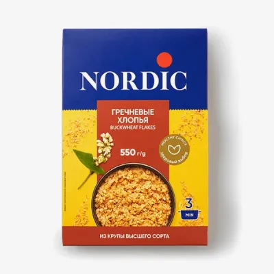 Хлопья Nordic гречневые, 550 г