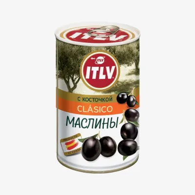 Маслины ITLV clasico черные с косточкой 314 мл