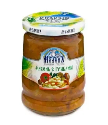 Фасоль с грибами «Меленъ. Домашние рецепты» (масса нетто: 550 г).