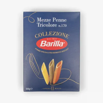 Паста Barilla Mezze penne трёхцветные 500 г