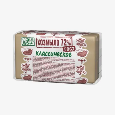 Мыло Весна хозяйственное классическое 72% 140 г