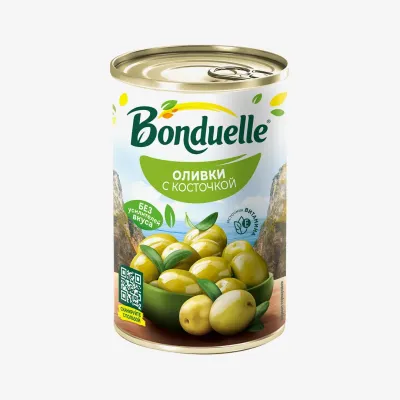 Оливки Bonduelle с косточкой, 300 г