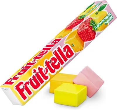 Конфеты жевательные Fruit-tella апельсин, клубника и лимон 41 г