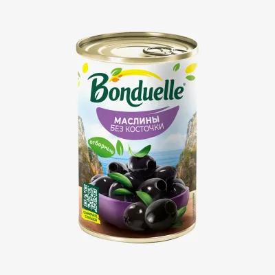 Маслины Bonduelle черные без косточки, 300 г