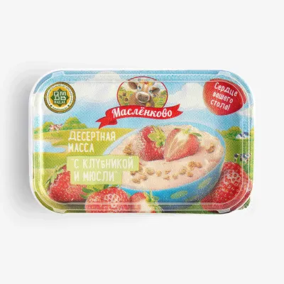 Десертная масса Масленково с клубникой и мюсли 20% 350 г