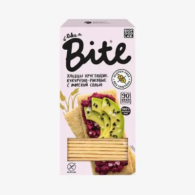 Хлебцы Bite кукурузно-рисовые хрустящие с морской солью, 150 г