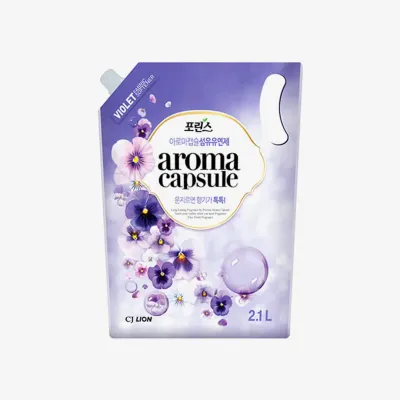 Кондиционер CJ Lion Porinse Aroma Capsule аромат фиалки для белья дой-пак 2,1 л