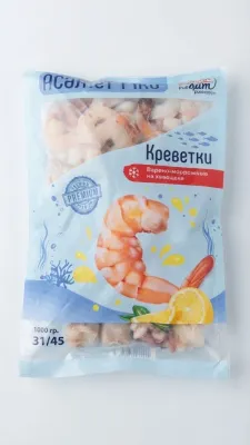 КРЕВЕТКИ ВАРЕНО-МОРОЖЕНЫЕ НА ХВОСТИКЕ 1 кг