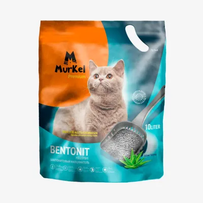 Наполнитель Murkel для кошачьего туалета комкующийся бентонитовый (алоэ вера) 10 л 8 кг