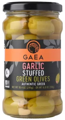 GAEA оливки греческие зеленые с чесноком 315 г