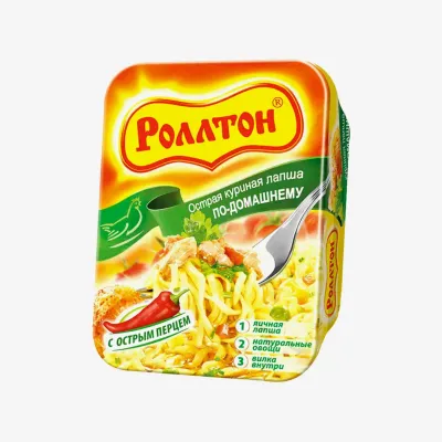 Лапша Rollton куриная острая по-домашнему лоток 90 г