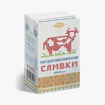 Сливки Петропавловские 10%, 0.25 л