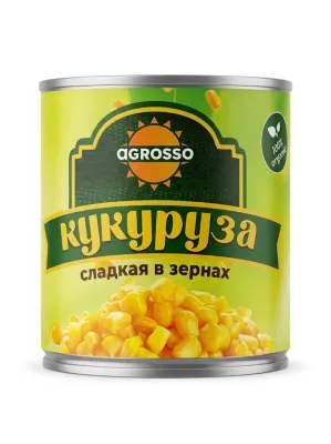 Кукуруза сладкая в зернах консервированная Agrosso, 400 г