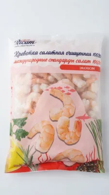 КРЕВЕТКА САЛАТНАЯ ОЧИЩЕННАЯ (КАЛИБР 100/200, СЕРИЯ "ЭКОНОМ") — РИСАМ 1 кг