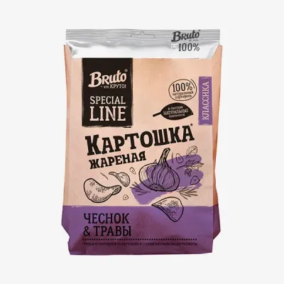 Чипсы Bruto Kraft классические чеснок и травы, 120 г