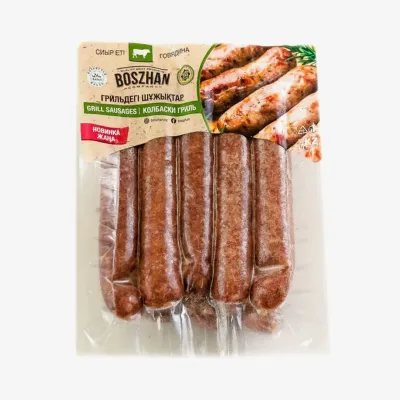 Колбаски гриль Boszhan говяжьи замороженные, 450 г