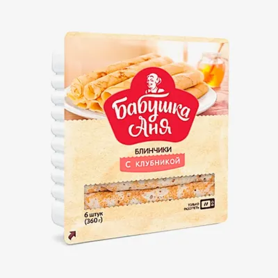 Блинчики Бабушка Аня с клубникой, замороженные 360 г