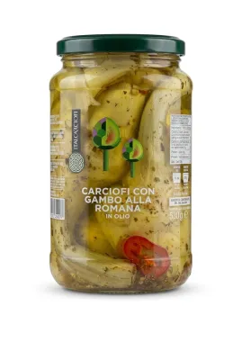 Артишоки с ножкой по-римски в масле Italcarciofi «Carciofi con Gambo alla Romana», 530 г