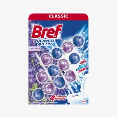 Туалетный блок Bref Power Activ Свежесть лаванды 3 шт по 50 г