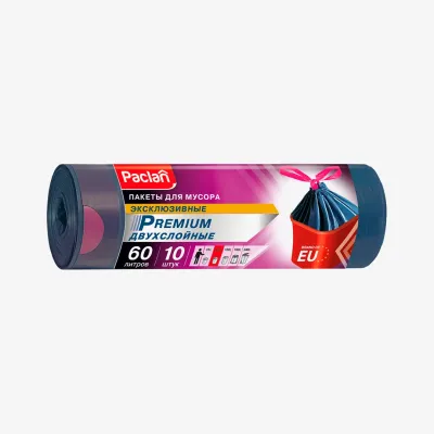 Мешки Paclan Premium для мусора с тесьмой 60 л 10 шт