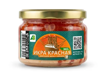 Икра красная имитированная с кремом «Эко», 220 г