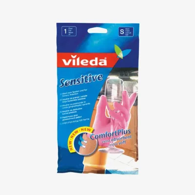 Перчатки Vileda sensitive для деликатных работ, латекс (размер S) 1 пара