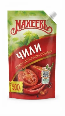 КЕТЧУП С НАТУРАЛЬНЫМИ СПЕЦИЯМИ «ЧИЛИ» «МАХЕЕВЪ» (500 Г)
