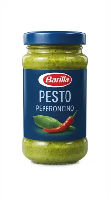 Итальянский острый зеленый соус песто Barilla Pesto Peperoncino с перцем чили