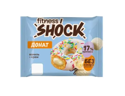 Fitnes Shock пончик Protein Donut   ваниль 1 шт