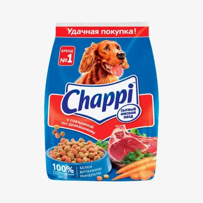 Корм Chappi Говядина по-домашнему сухой для собак 600 г