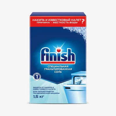Соль Finish для защиты посудомоечной машины от налета и накипи, 1.5 кг