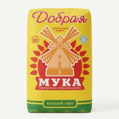 Мука пшеничная высший сорт Добрая, 1.9 кг