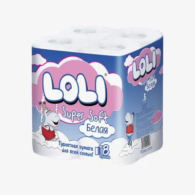 Бумага туалетная Loli Super Soft Белый 8 рулона