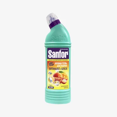 Гель Sanfor для чистки сантехники, экзотические фрукты, 750 г