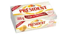 Масло кислосливочное несолёное President с пониженной жирностью 60% 200 г