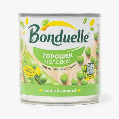 Горошек Bonduelle зеленый молодой, 212 мл