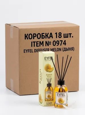 Аромадиффузор для дома EYFEL Perfume Kavun / «Дыня» с палочками (110 мл, оптовая коробка 18 шт.)