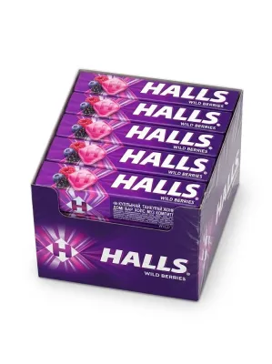 Леденцы Halls «Лесные ягоды» (блок 20 пачек х 25,2 г / 504 г)