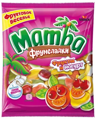 Мармелад Mamba Фрумеладки фрукты и йогурт жевательный 140 г