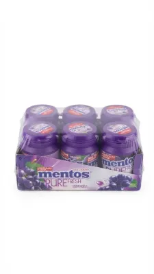 Жевательная резинка Mentos Pure Fresh со вкусом винограда, блок 6 штук, 324 г